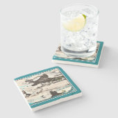 北極突進の、青および白いコースター ストーンコースター (横)