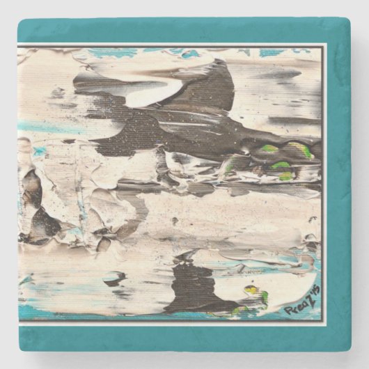 北極突進の、青および白いコースター ストーンコースター (正面)