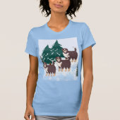 北極美しい冬のウーフで茶色のハスキー Tシャツ (正面)