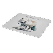 北極美しい：冬のキツネカスタム カッティングボード (角)