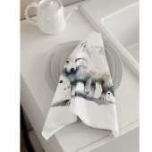 北極美しい：冬のキツネカスタム キッチンタオル