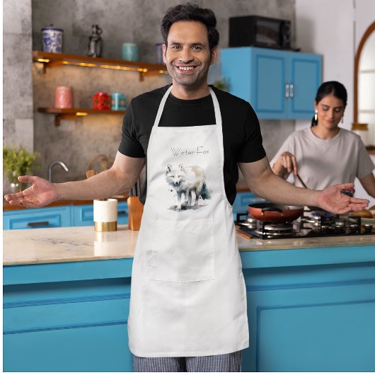 北極美しい：冬のキツネカスタム スタンダードエプロン