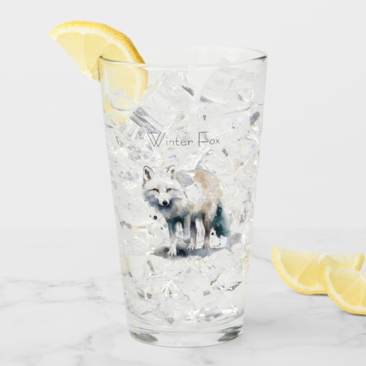 北極美しい：冬のキツネカスタム タンブラーグラス (アイス正面)