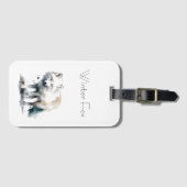 北極美しい：冬のキツネカスタム ラゲッジタグ (正面横)