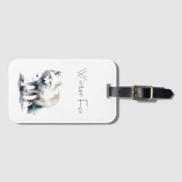 北極美しい：冬のキツネカスタム ラゲッジタグ