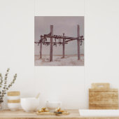 北極肉乾燥ラック、古いPt。レイビレッジフォト ポスター (キッチン)