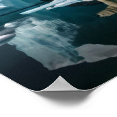 北極自然オーロラアイスバーグアウトドア風景 ポスター (角)