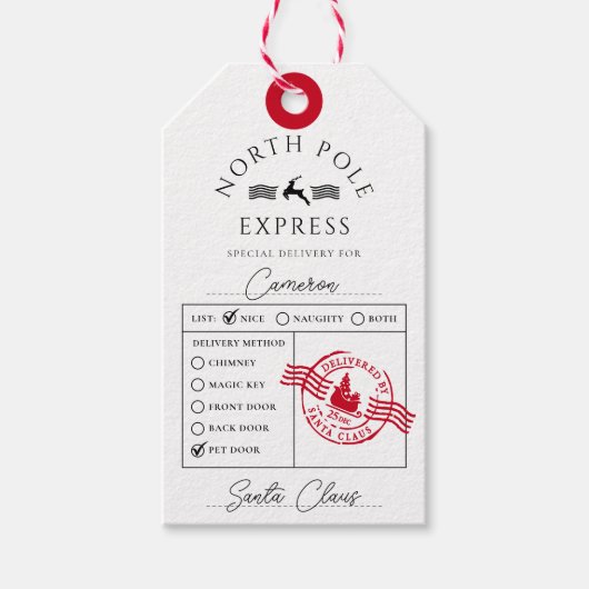 北極表現特別配達 ギフトタグ (正面)