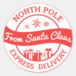 北極赤と白配送ギフトシール ラウンドシール