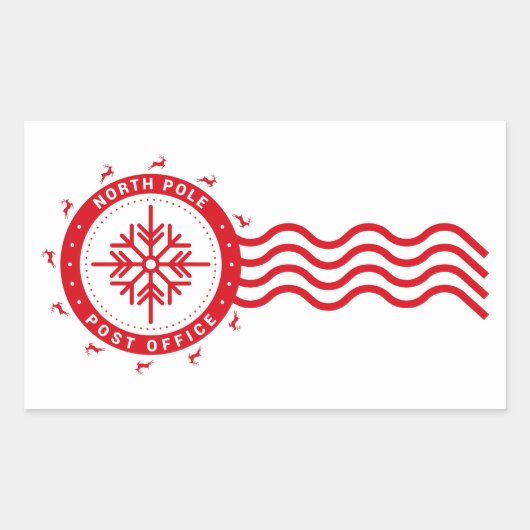 北極郵便局 長方形シール (正面)