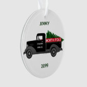 北極配送トラック-メリークリスマス オーナメント (正面)