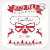 北極配達サンタクロースカスタム スクエアシール (正面)