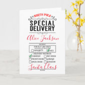 北極配達ラベルズサンタさんの素晴らしいリストセラミ カード (黄色い花)