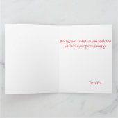 北極雪だるまドラゴンペンギンクリスマス カード (内部)