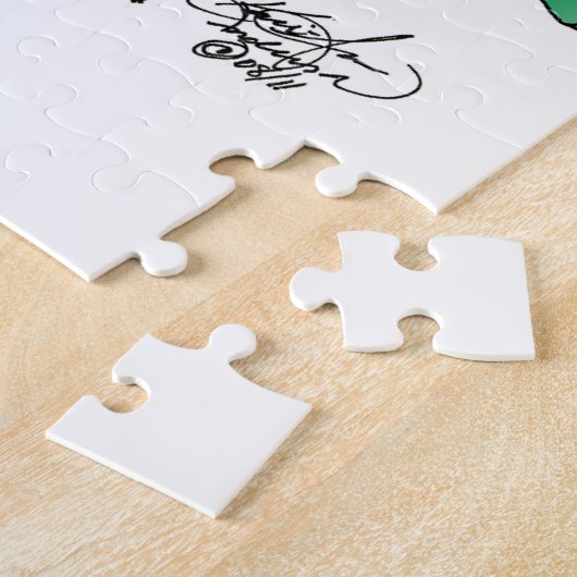 北極雪だるまドラゴンペンギンクリスマス ジグソーパズル (側面)