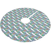 北極雪だるまドラゴンペンギンクリスマス ブラッシュドポリエステルツリースカート (アングル)