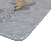 北極雪の北極熊の家族 カッティングボード (角)