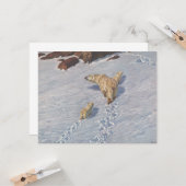 北極雪の北極熊の家族 カード (正面/裏面インサイチュ)