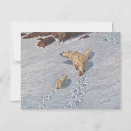 北極雪の北極熊の家族 カード