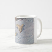 北極雪の北極熊の家族 コーヒーマグカップ (正面右)