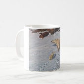 北極雪の北極熊の家族 コーヒーマグカップ (正面左)