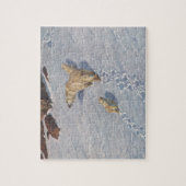 北極雪の北極熊の家族 ジグソーパズル (縦)