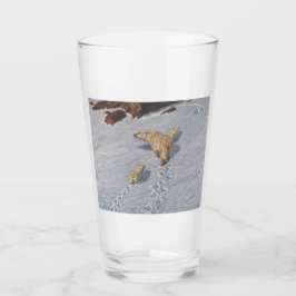 北極雪の北極熊の家族 タンブラーグラス