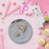 北極雪の北極熊の家族 ペーパープレート (パーティー)