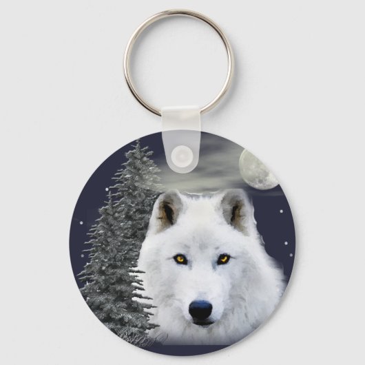 北極雪狼 キーホルダー (正面)