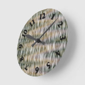 北極雪迷彩柄 ラウンド壁時計 (傾斜)