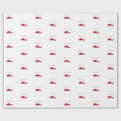 北極飛行機クリスマスラッピング紙 ラッピングペーパー (フラット)