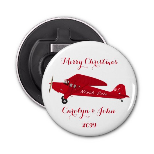 北極飛行機ビールソーダボトルオープナー 栓抜き (正面)