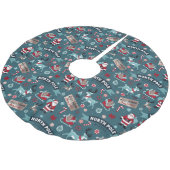 北極魔法— Santa & Reindeer Christmas Spir ブラッシュドポリエステルツリースカート (アングル)