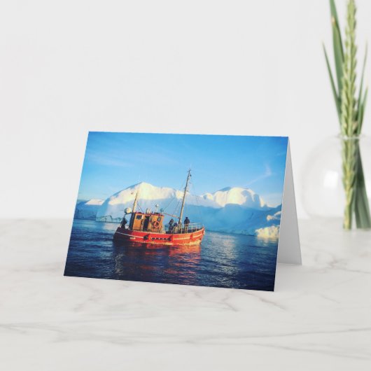 北極魚釣りグリーティングカード カード (正面)