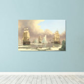 北極3のマストを立てられていた船の海場面 キャンバスプリント (インサイチュ (ウッドフロア))