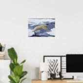 北極, スヴァールバル諸島, 体を伸ばしたホッキョクグマ ポスター (ホームオフィス)
