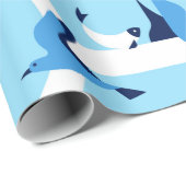 北極、極星の動物 – 抽象芸術型、海 ラッピングペーパー (ロールコーナー)