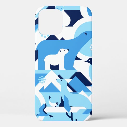 北極、極星の動物 – 抽象芸術型、海 Case-Mate iPhoneケース (裏面)