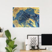 "北極： 1971 -海シーフロアマップ… ポスター (ホームオフィス)