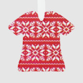 北模様の雪片の醜いクリスマスセーター オーナメント (裏面)