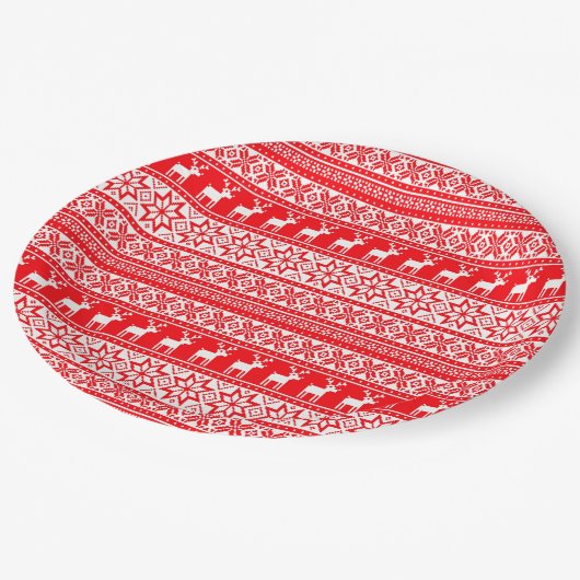 北欧おもしろいの醜いクリスマスセーターパーティー ペーパープレート (アングル)