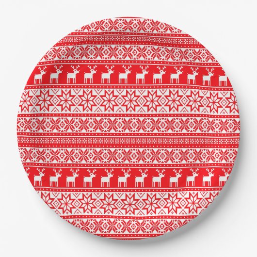 北欧おもしろいの醜いクリスマスセーターパーティー ペーパープレート (正面)