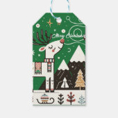 北欧おもしろいトナカイ模様 ギフトタグ (正面)