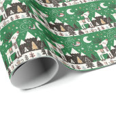 北欧おもしろいトナカイ模様 ラッピングペーパー (ロールコーナー)