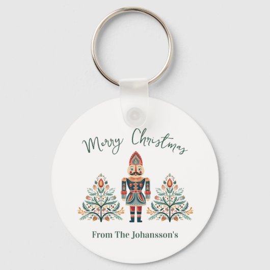 北欧くるみ割り名前をカスタムするクリスマス キーホルダー (正面)