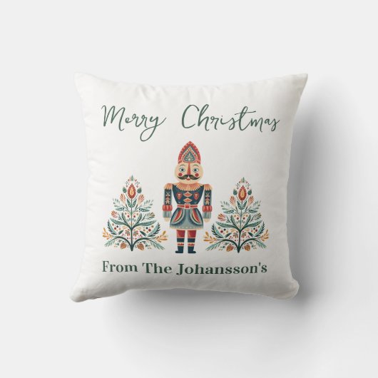 北欧くるみ割り名前をカスタムするクリスマス クッション (裏面)