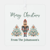 北欧くるみ割り名前をカスタムするクリスマス メタルオーナメント (裏面)