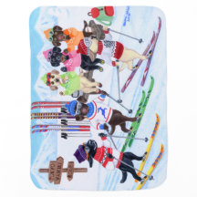 北欧にスキーラブラドールの絵を描くこと