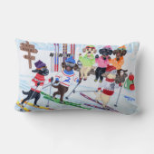 北欧にスキーラブラドールの絵を描くこと ランバークッション (裏面)