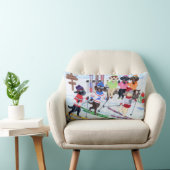 北欧にスキーラブラドールの絵を描くこと ランバークッション (椅子)